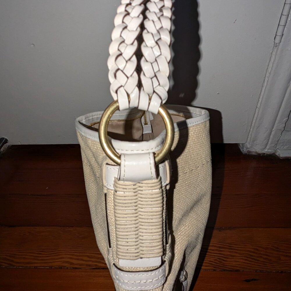 Coach Angora Straw Beige Cream BO63-4711 New Without Tags - Picture 4 of 10